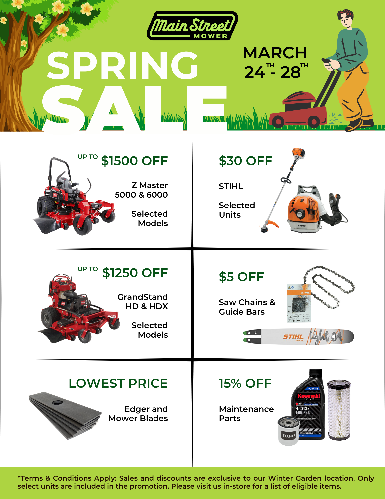 Winter Garden Store Spring Sale 3/24/25 - 3/28/2025