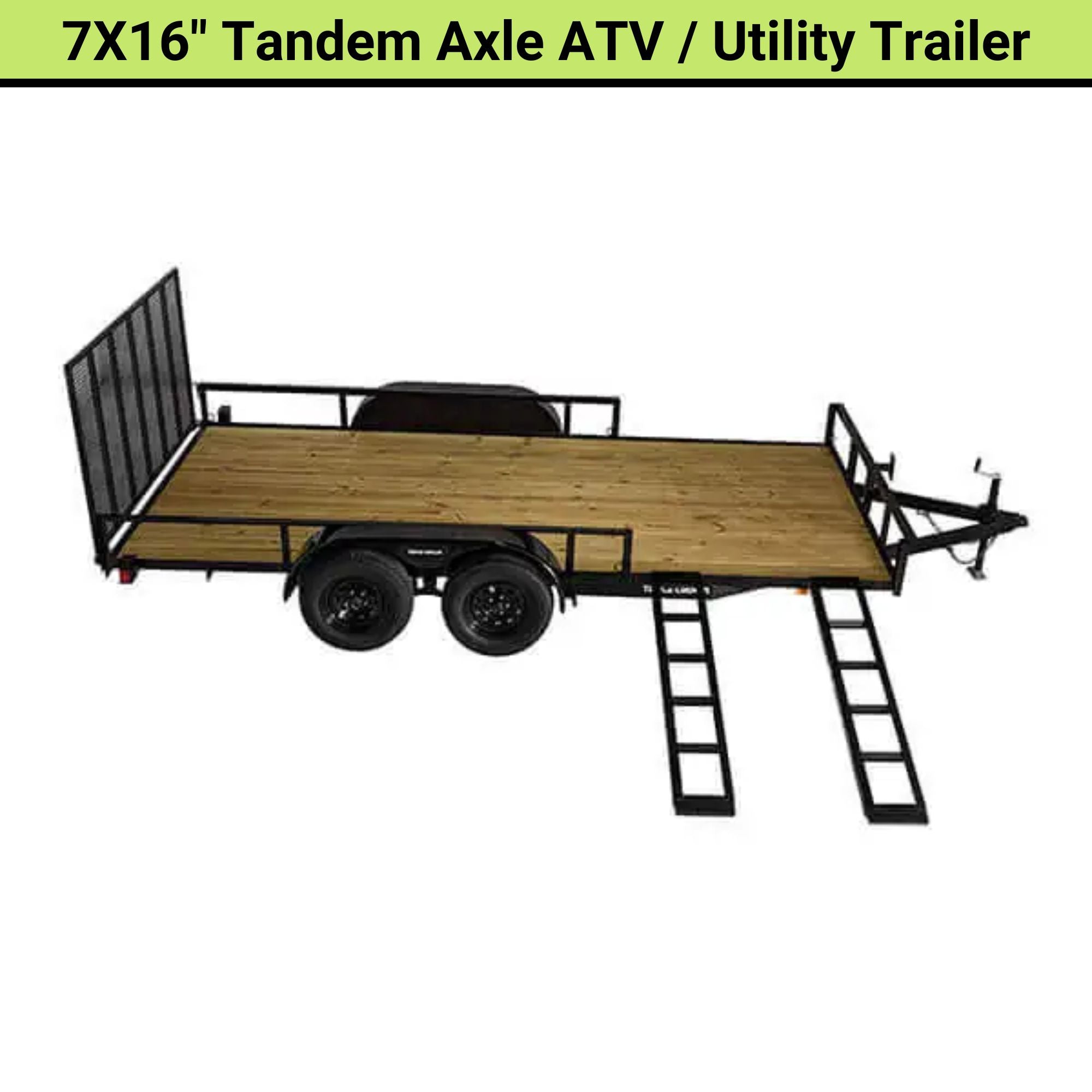 Triple Crown 7X16″ Tandem Axle ATV / Utility Trailer | Side Ramps | ATV7X16T