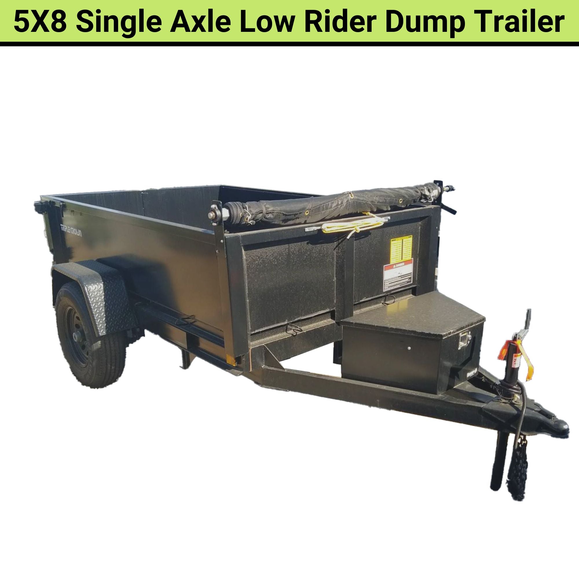 Triple Crown 5X8 Single Axle Lowrider Dump Trailer | Black | D5X8LRD  | Main Street Mower | Winter Garden | Clermont | Ocala