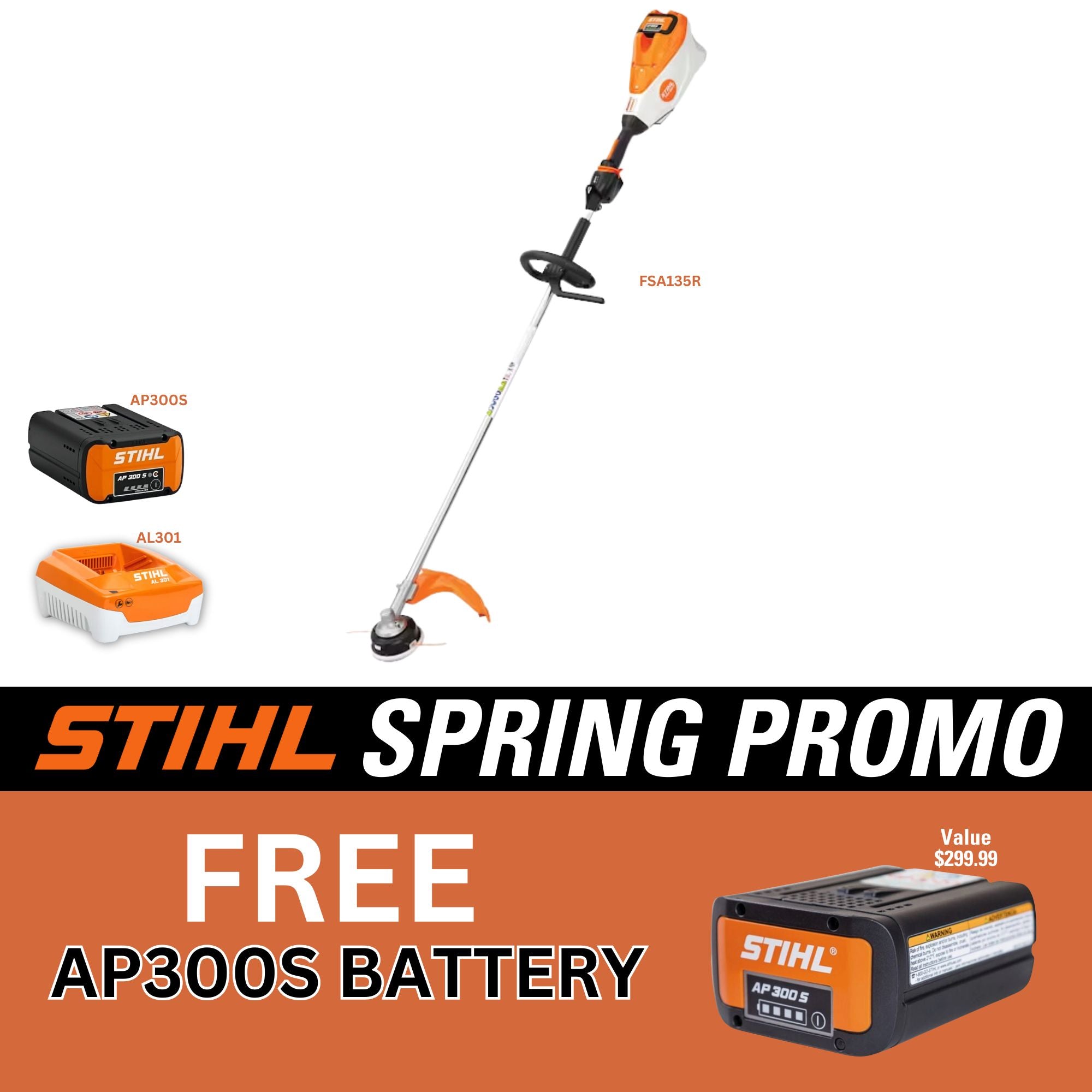 STIHL FSA 135 R Battery Powered String Trimmer | FREE BATTERY PROMO