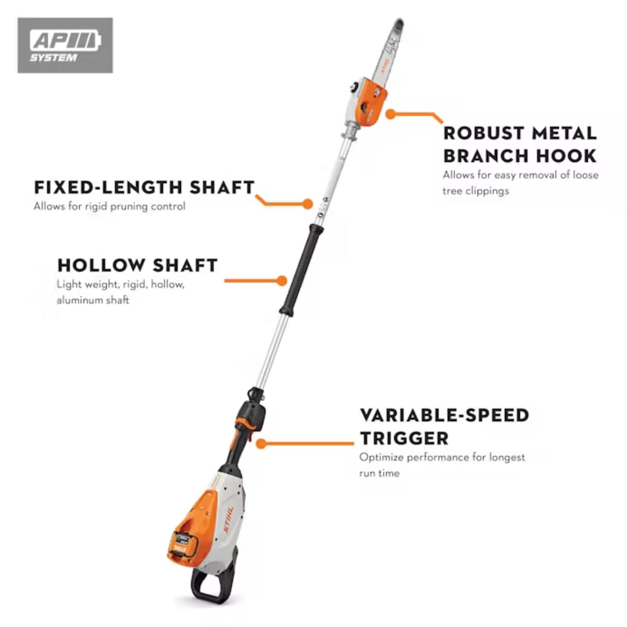 STIHL HTA 150 Fixed shaft Battery Powered Pole Pruner | Tool Only