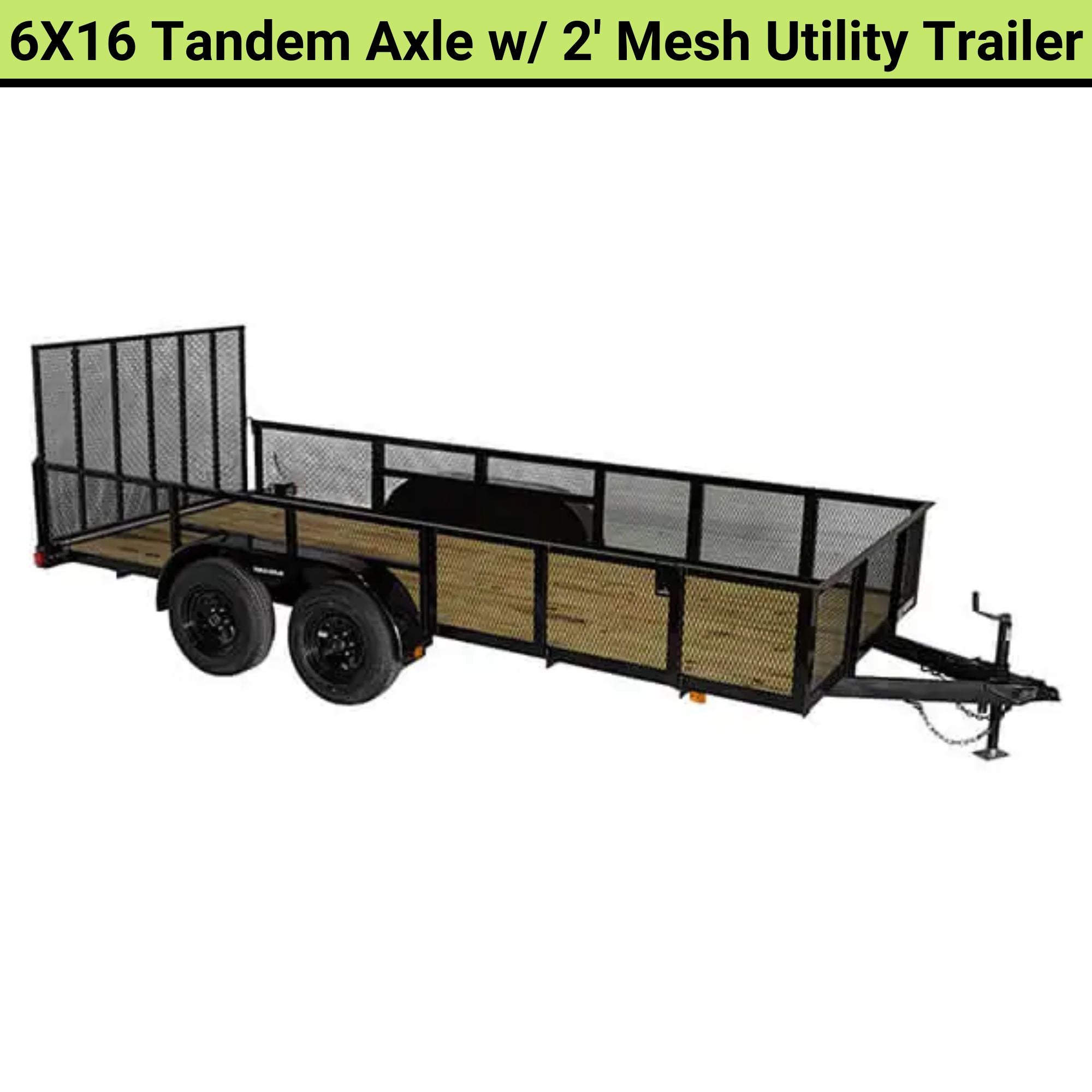 Triple Crown 6X16 Tandem Axle w/ 2′ Mesh Utility Trailer | MESH6X16