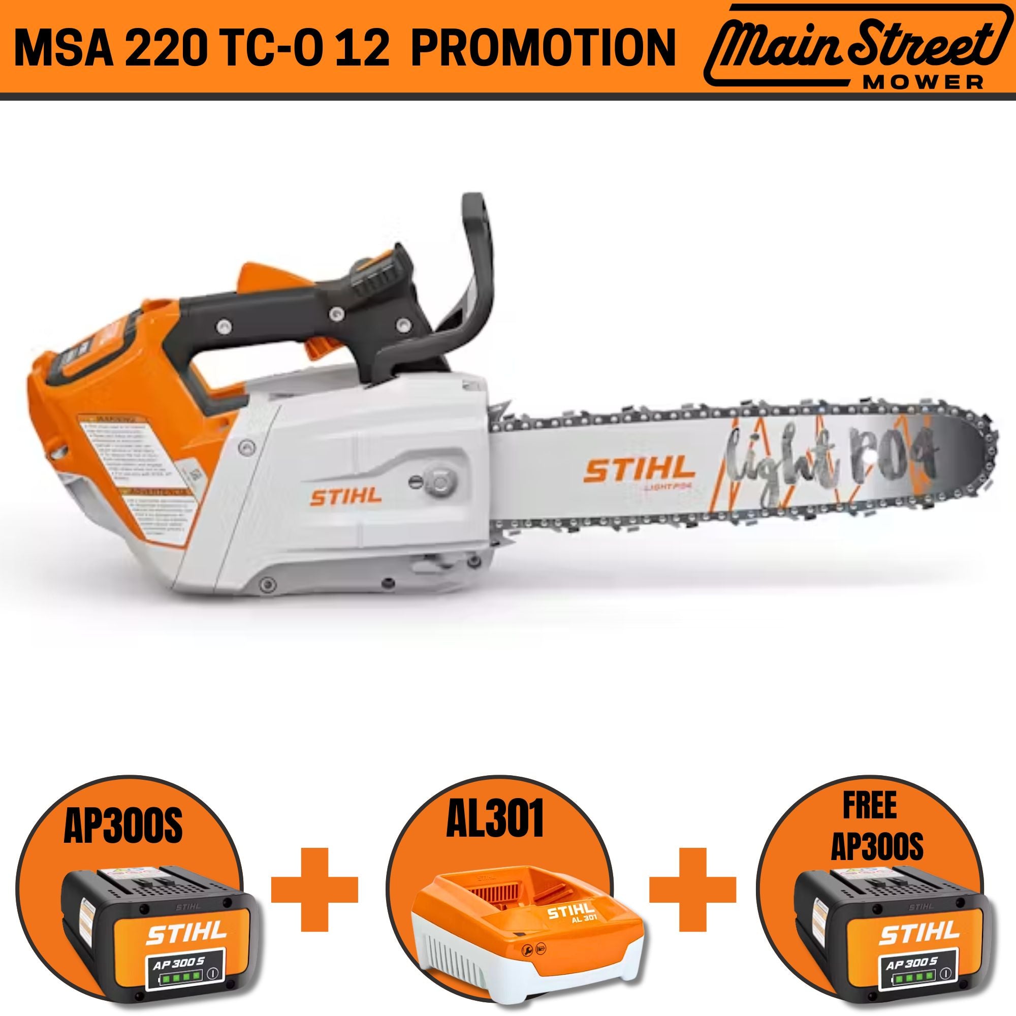 STIHL MSA 220 TC-O 14 Battery Powered Chainsaw with Quickstop | Main Street Mower | Winter Garden | Clermont | Ocala