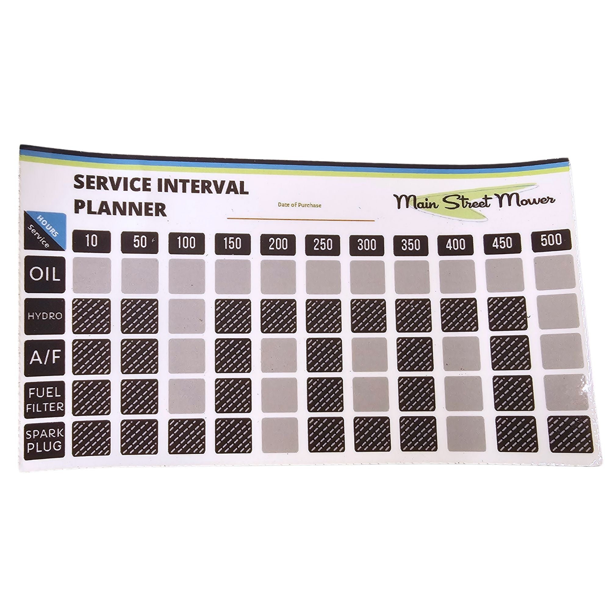 Service Interval Planner Sticker