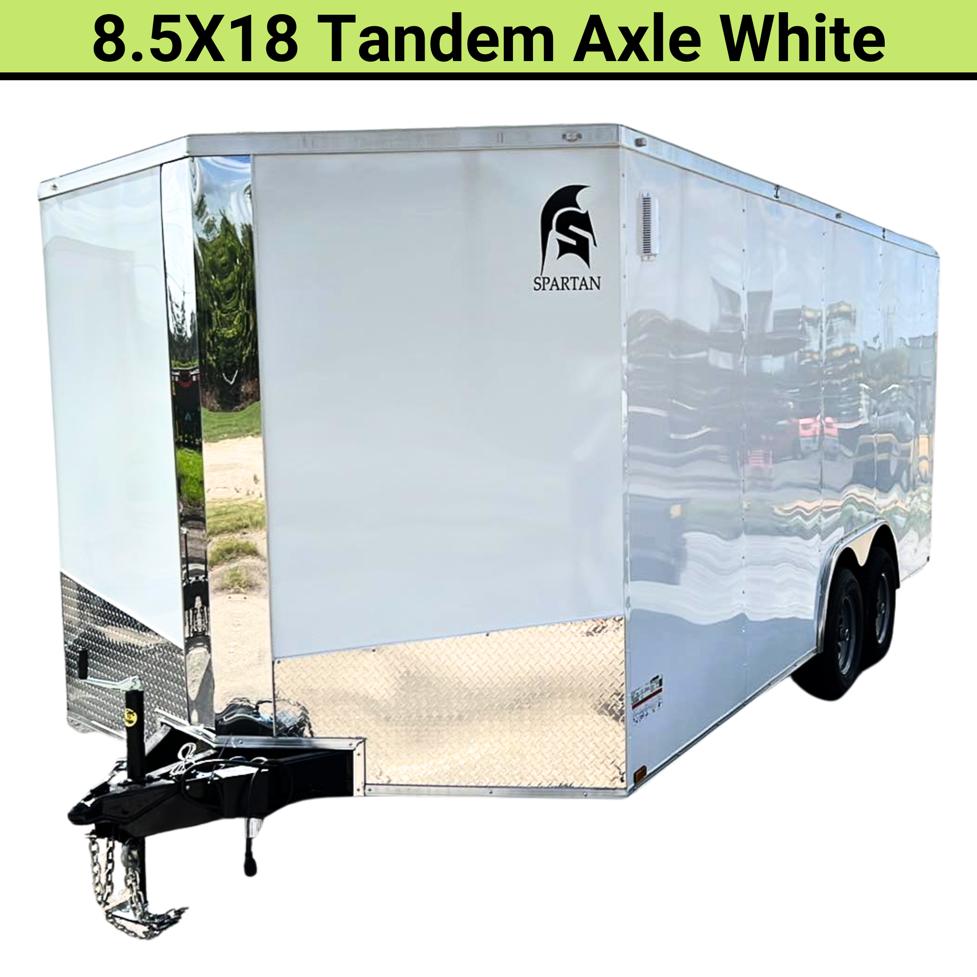 Spartan 8.5X18 Tandem Axle Enclosed Cargo Trailer | White | SP8.5X18TA | Main Street Mower | Winter Garden | Clermont | Ocala