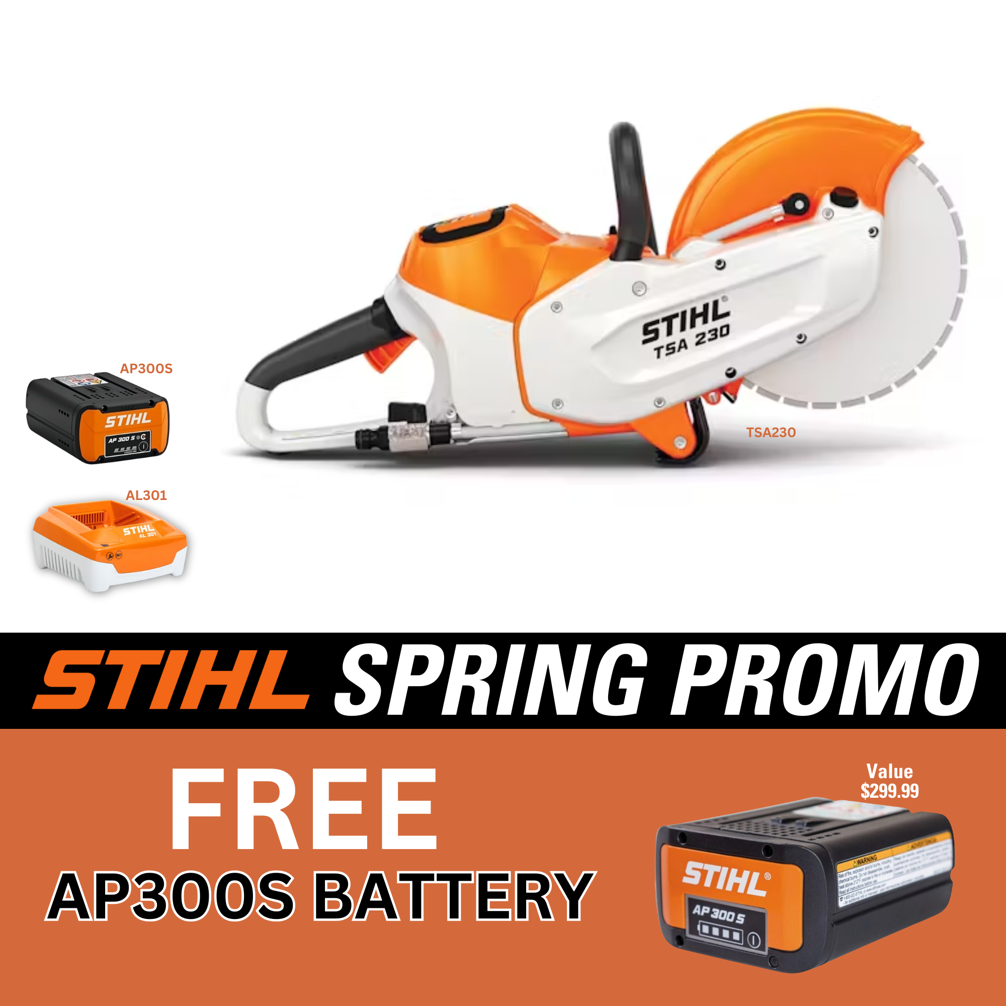 STIHL TSA 230 Battery Operated Cordless Cut-Off Saw | FREE BATTERY PROMO