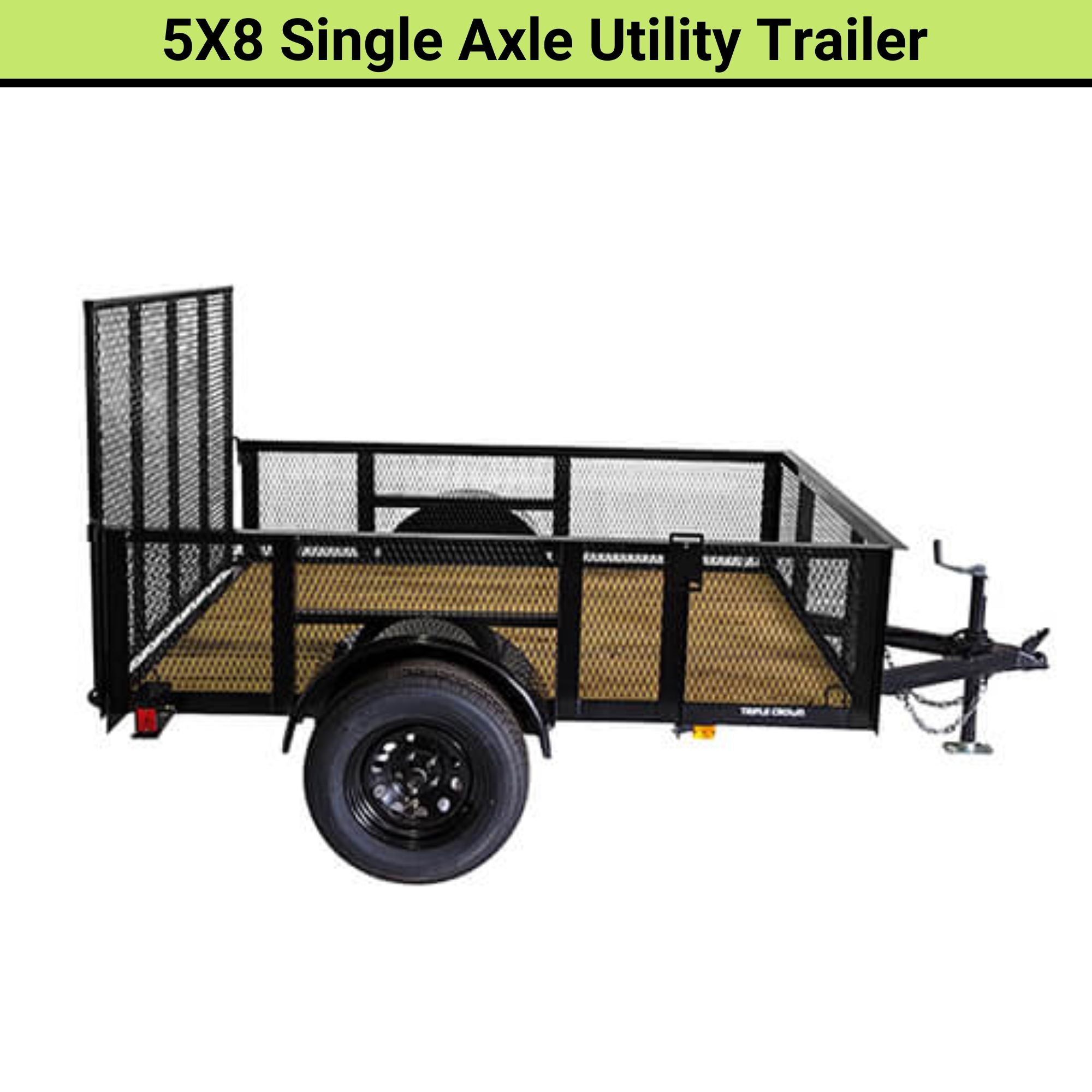 Triple Crown 5x8 Single Axle Utility / Landscape Trailer | U6X16T15O-5X8SA