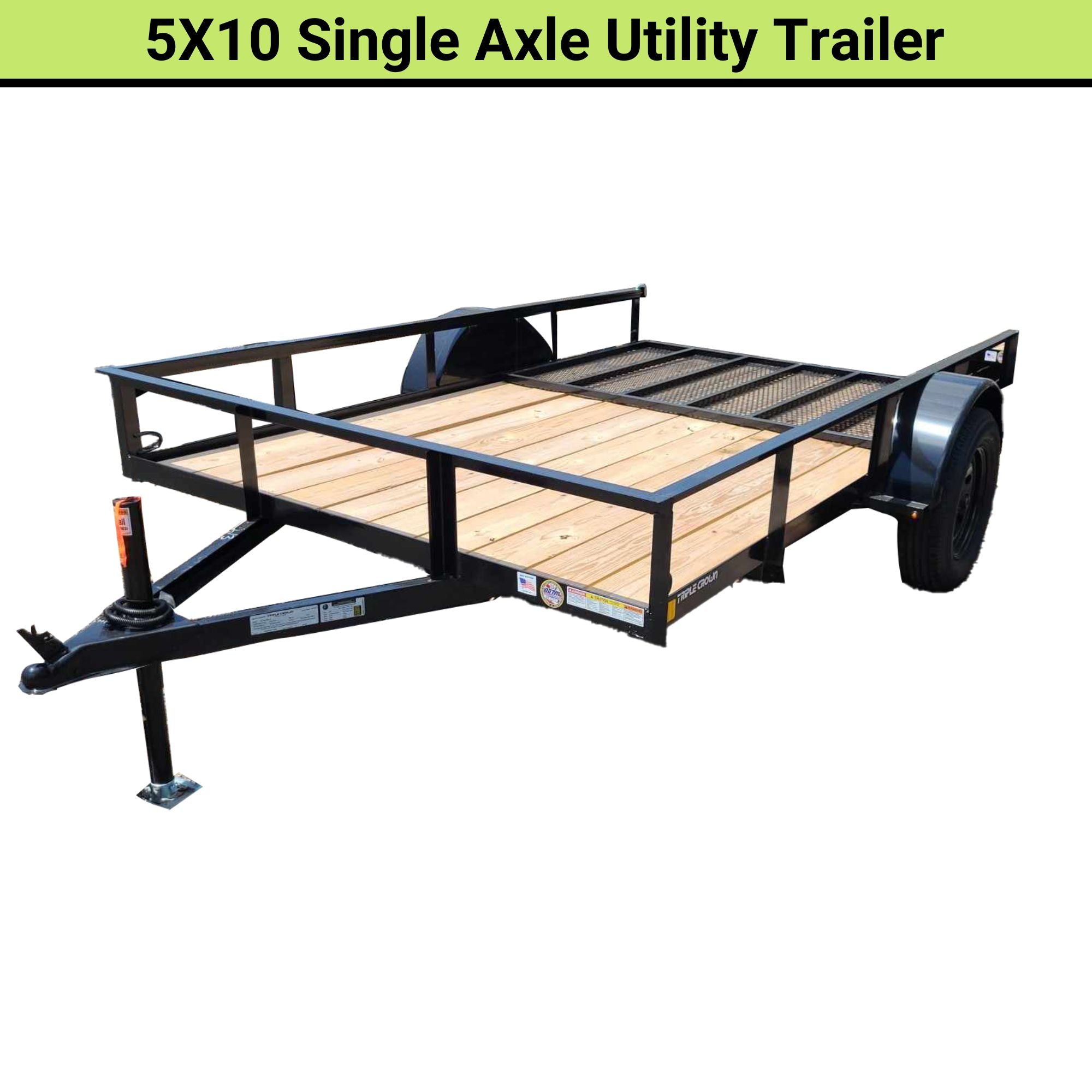 Triple Crown 6X10 Single Axle Utility Trailer | Black | U6X10G  | Main Street Mower | Winter Garden | Clermont | Ocala