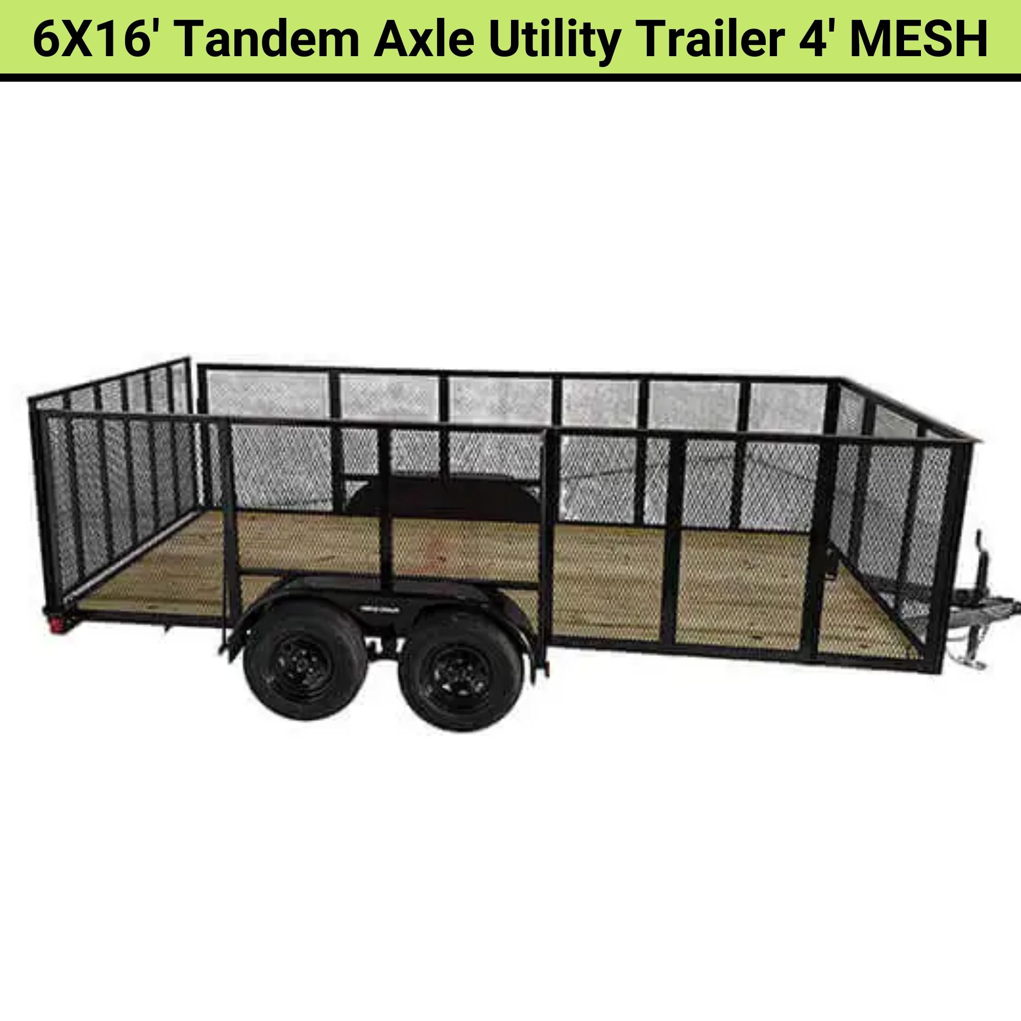 Triple Crown 6X16′ Tandem Axle Utility Trailer 4′ MESH | U6X16T24M